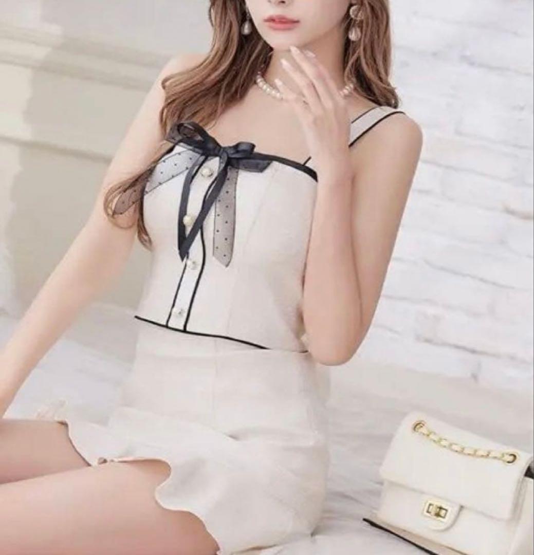 ROBE de FLEURS ホワイトキャミソールドレス