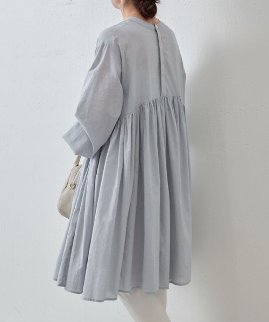 ✨定価約2万円✨ビアズリー　ギャザーチュニック　長袖　コットン100% F