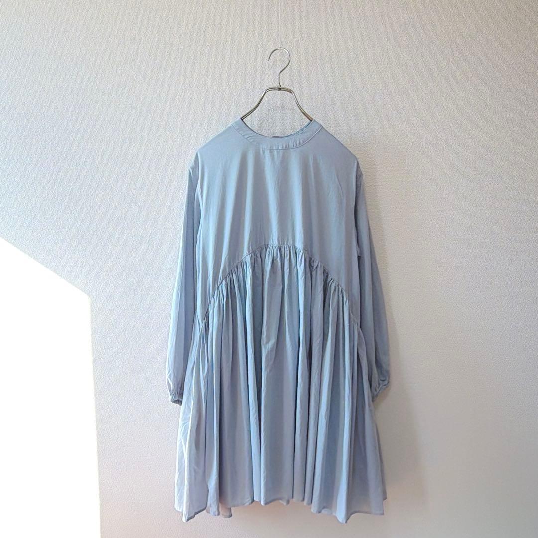 ✨定価約2万円✨ビアズリー　ギャザーチュニック　長袖　コットン100% F