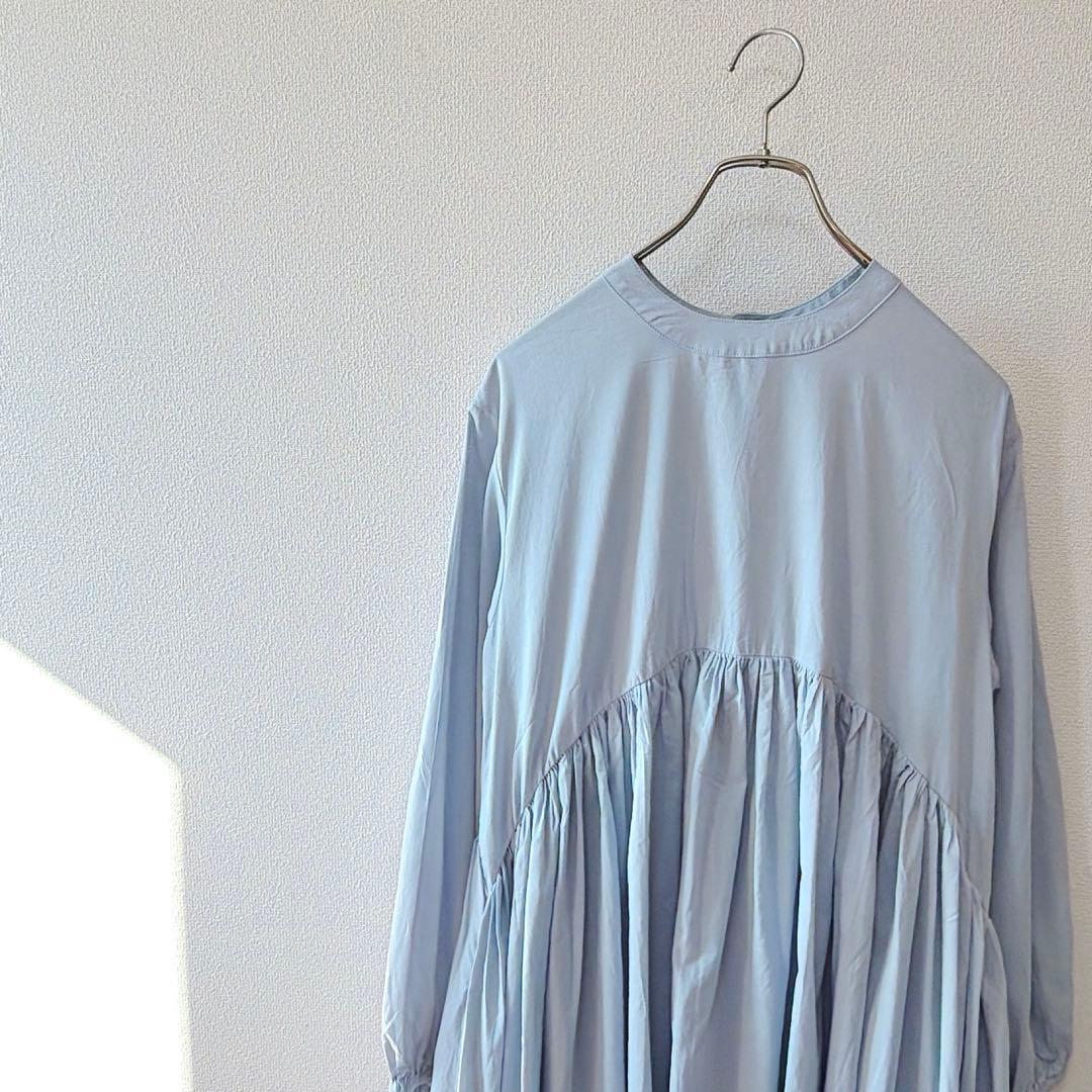 ✨定価約2万円✨ビアズリー　ギャザーチュニック　長袖　コットン100% F