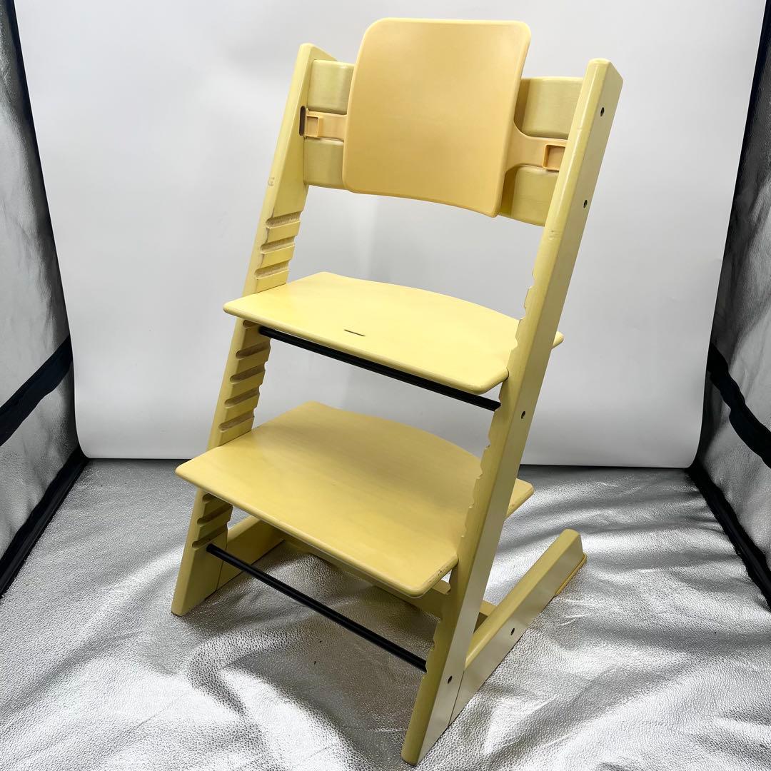 STOKKE トリップトラップ シリアル4 イエロー 背もたれ付き