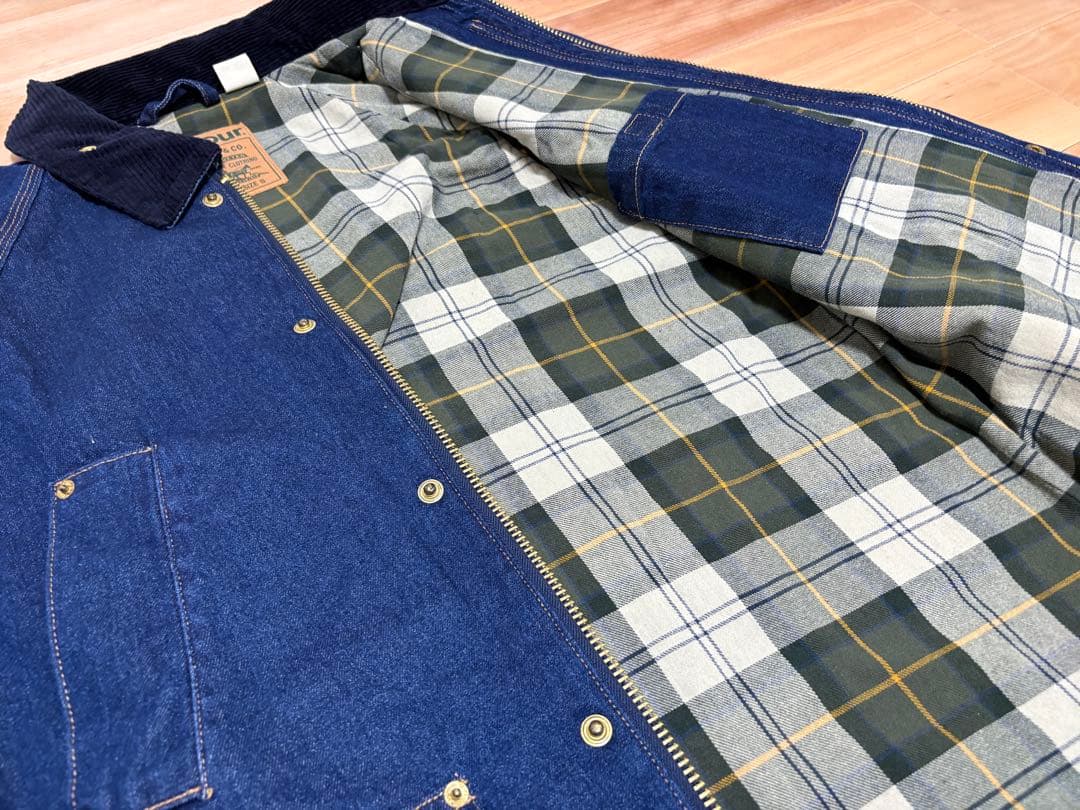 Barbour × Levis ネイビー デニム カバーオールS