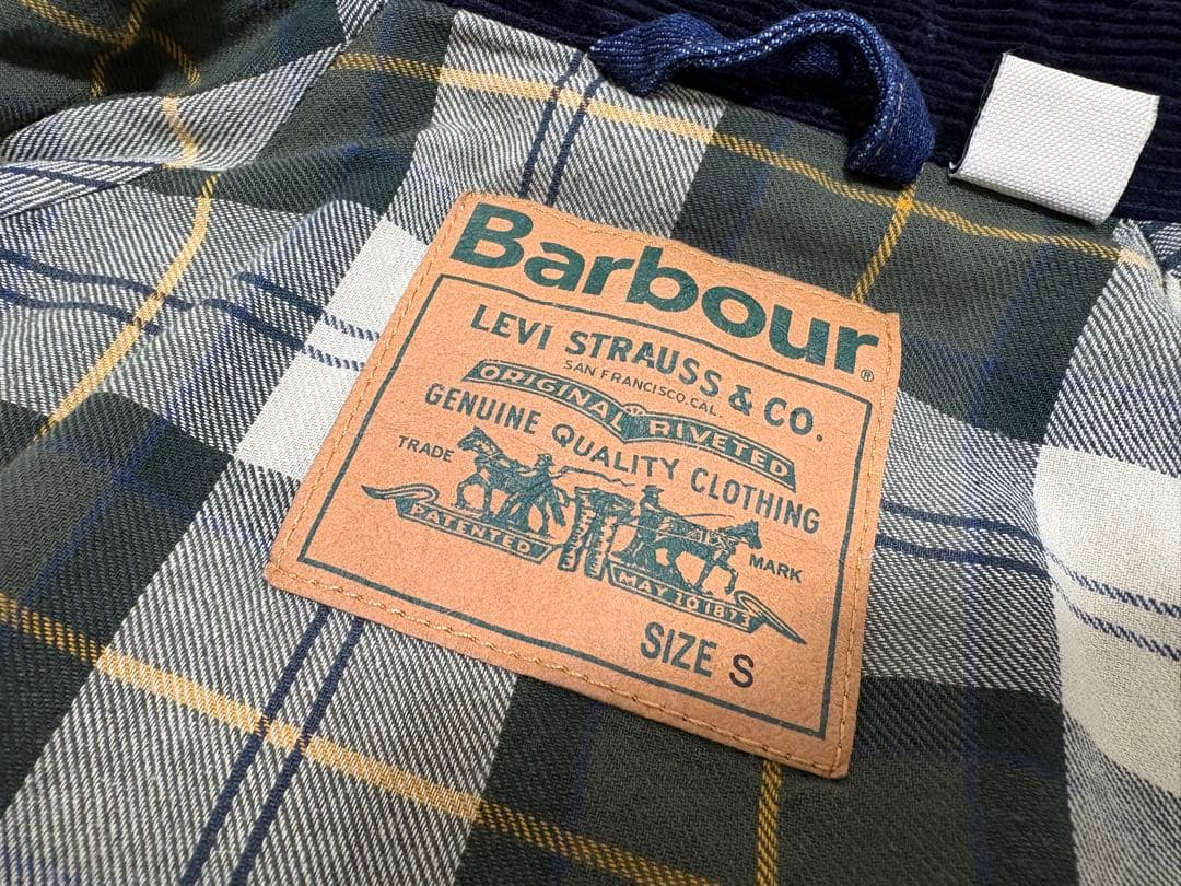 Barbour × Levis ネイビー デニム カバーオールS