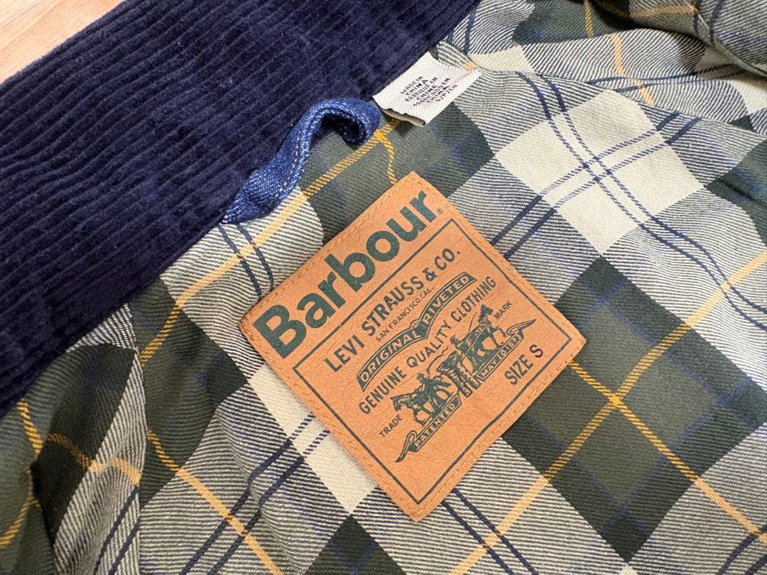 Barbour × Levis ネイビー デニム カバーオールS
