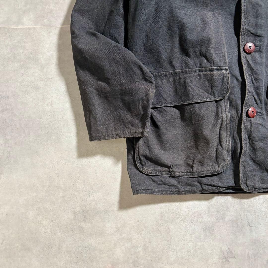 古着 90s J.CREW 巨人タグ ハンティングジャケット ハーフコート 黒