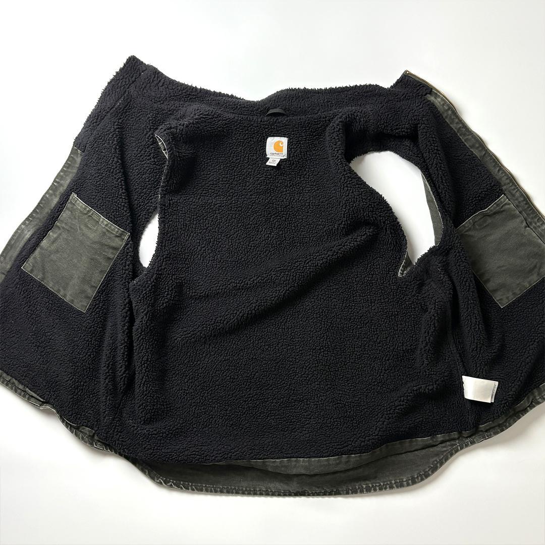 carhartt ダックベスト 裏ボア 2XL モスグリーン ブラック