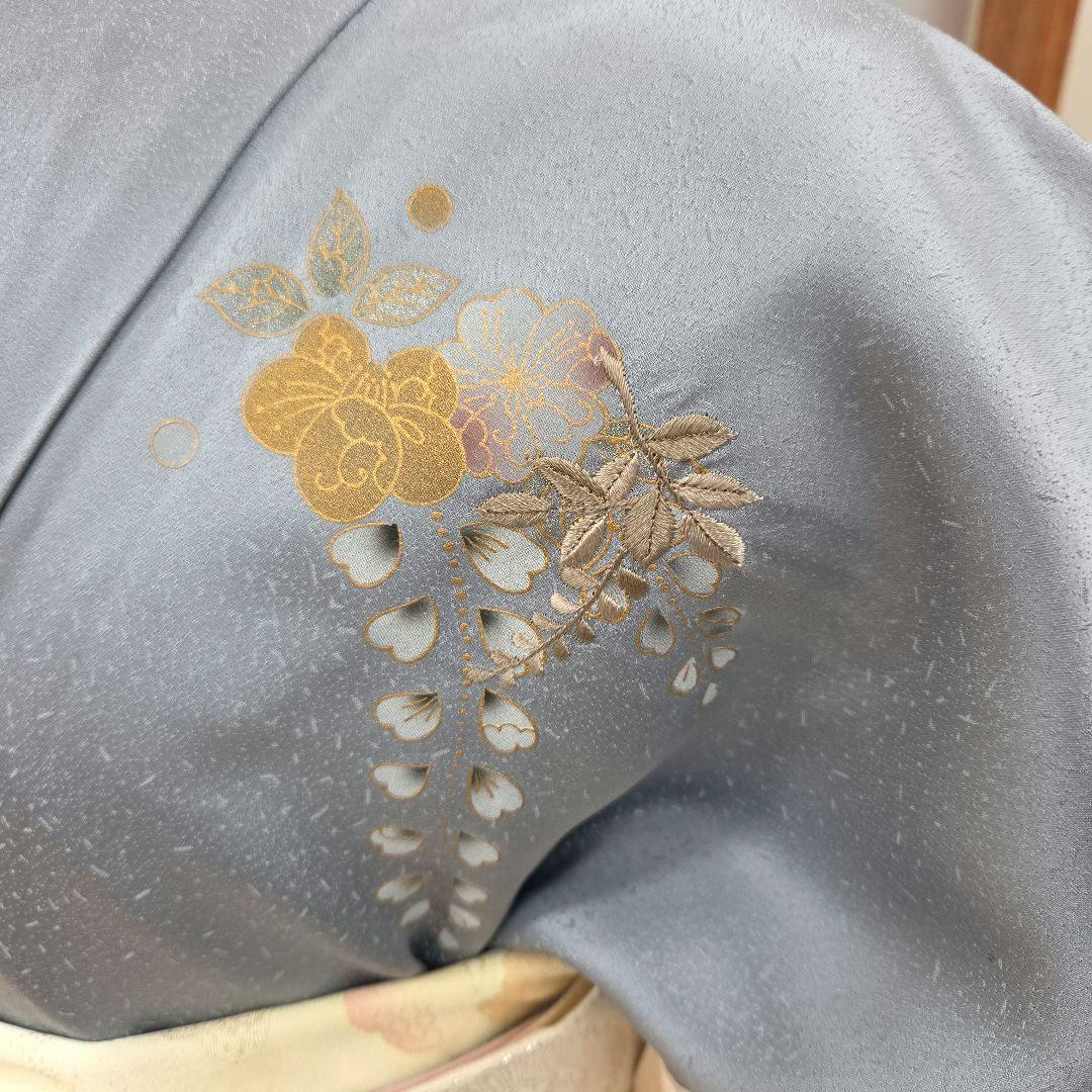 スワトウ刺繍、辻ケ花文様訪問着4点フルセット、着物、袋帯、帯締め、帯揚げ