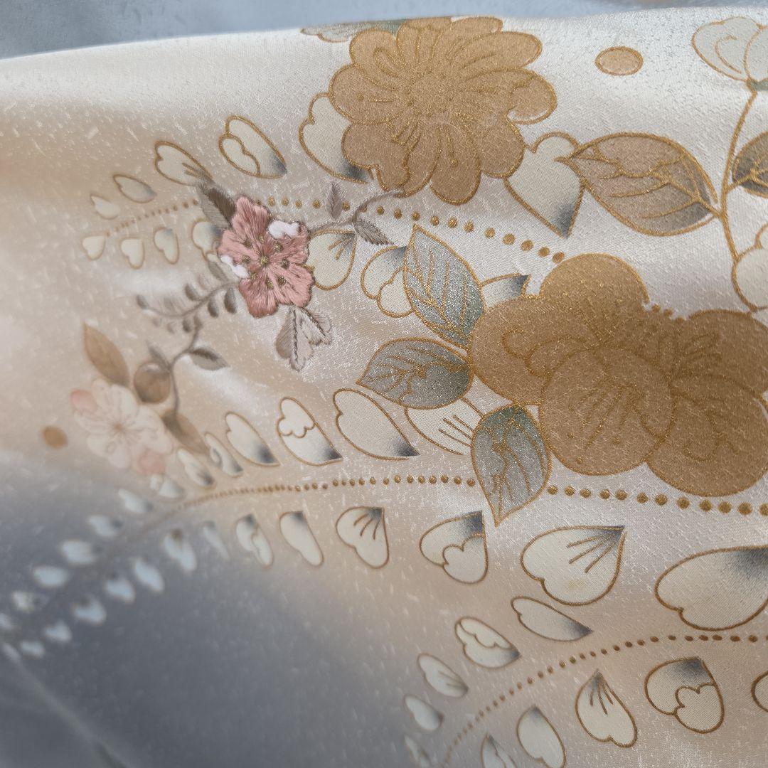 スワトウ刺繍、辻ケ花文様訪問着4点フルセット、着物、袋帯、帯締め、帯揚げ