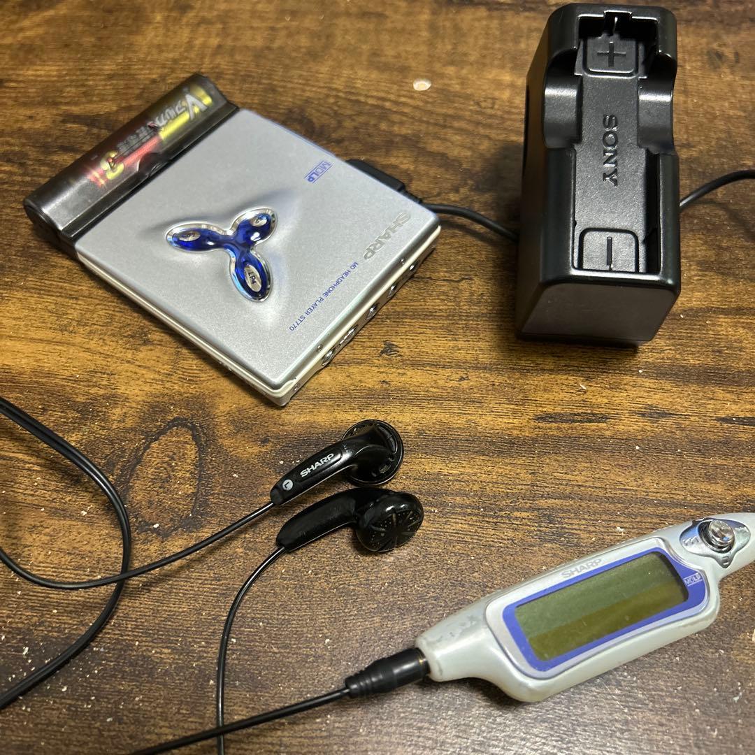 SHARP MD-ST770 ポータブルMDプレーヤー リモコン付き 美品