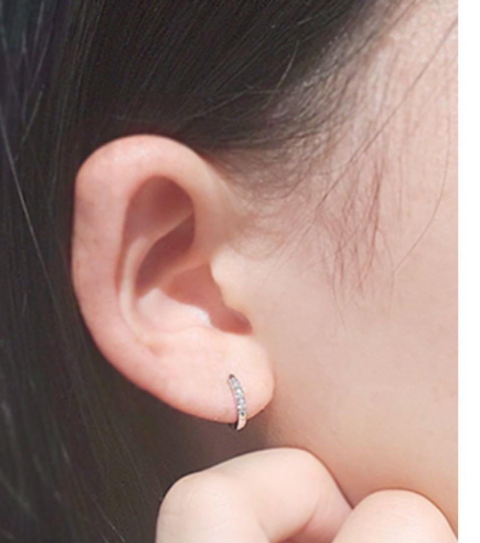 ジュエリーツツミｐｔ900ダイヤモンドフープピアス/片耳