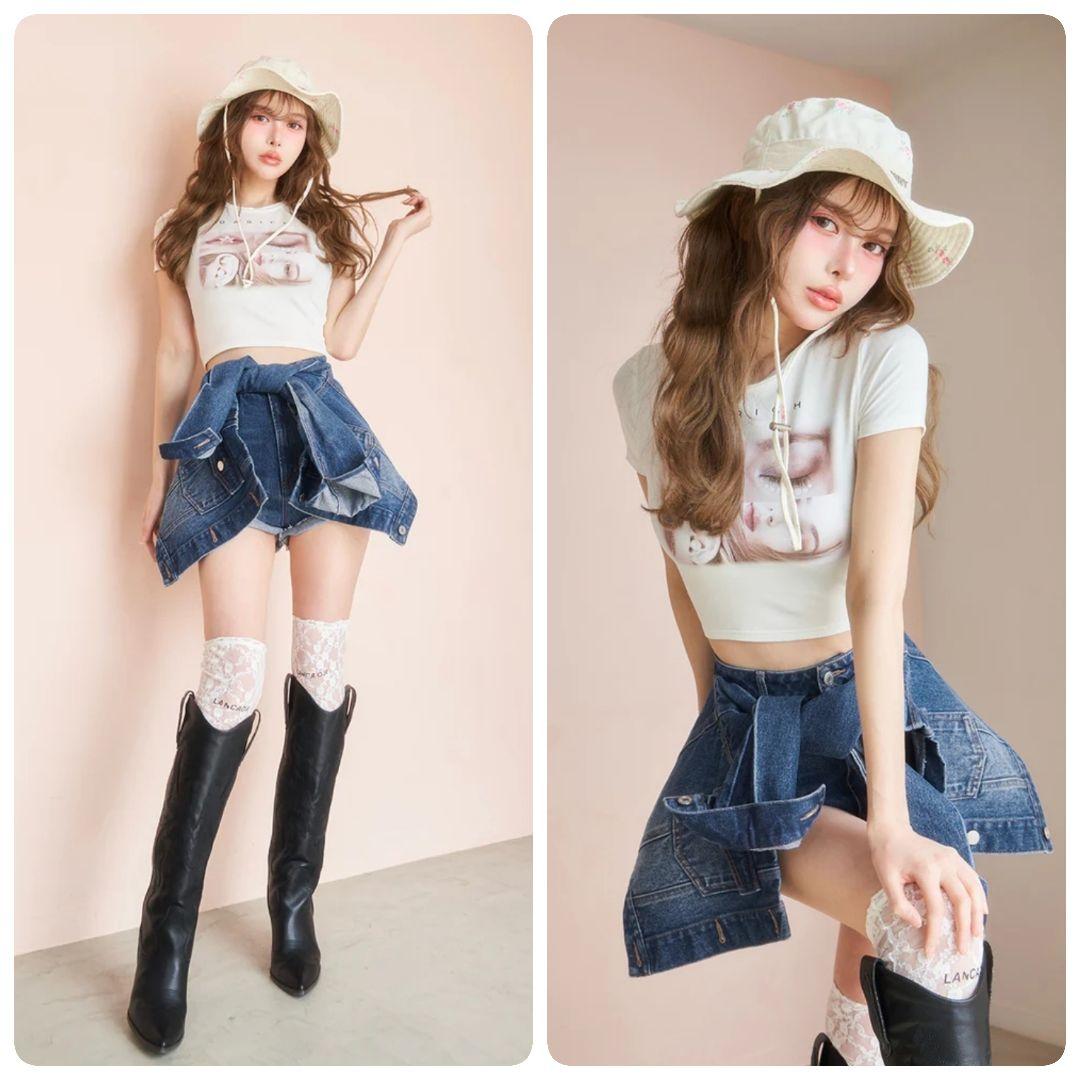 Darich ダーリッチ ドッキングデザインデニムショートパンツ Mサイズ 青