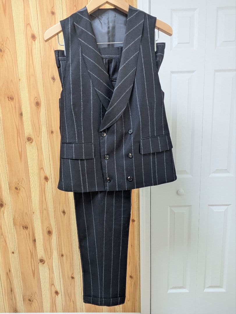 K*n様 Gabriele Pasiniストライプダブルベスト3ピーススーツ46