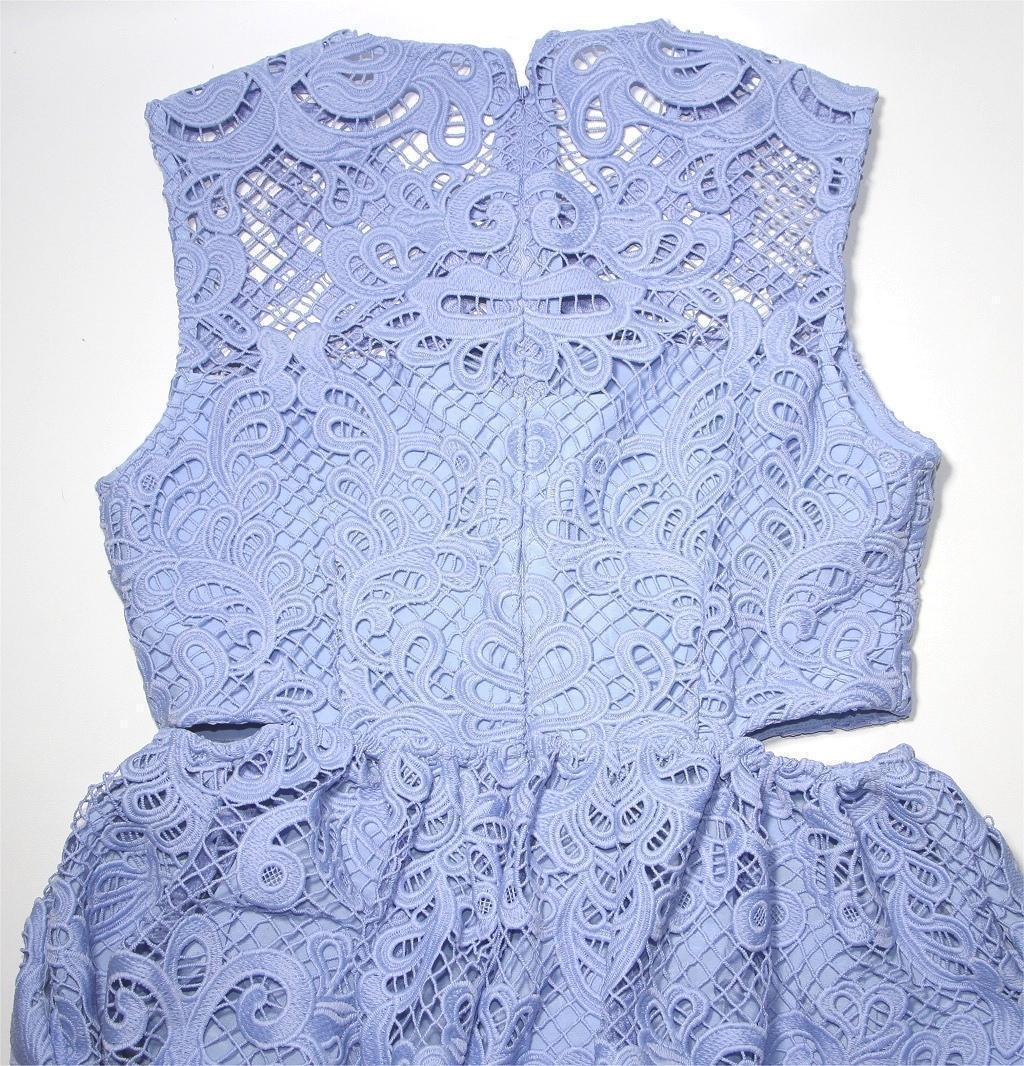 コ*マ様 セルフポートレイト ワンピース レース ブルー UK8 未使用 Cut