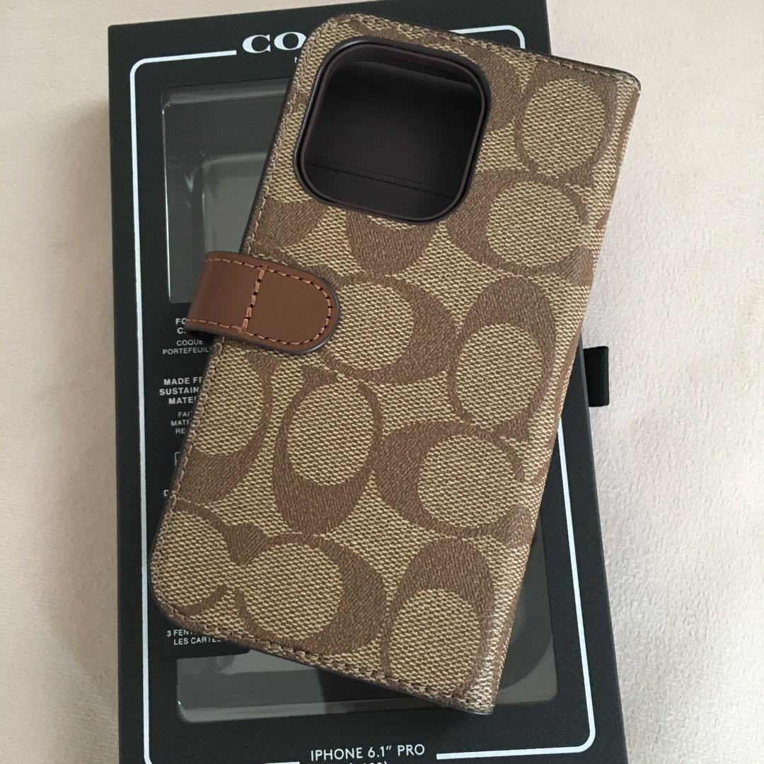新品　コーチ COACH レザー iPhone 14Pro ケース　手帳