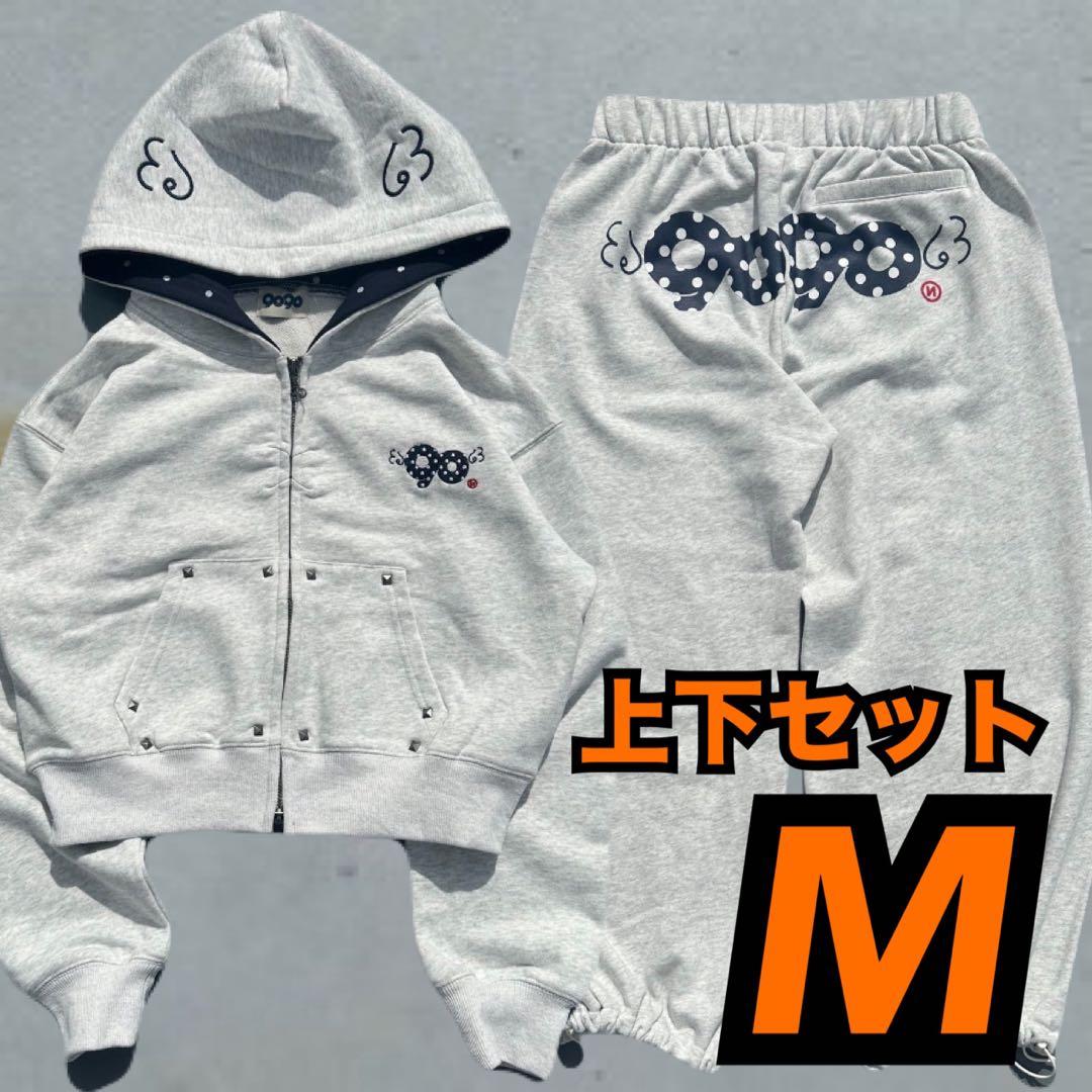ホワイト　9090 パーカー フーディ セットアップ Hoodie M
