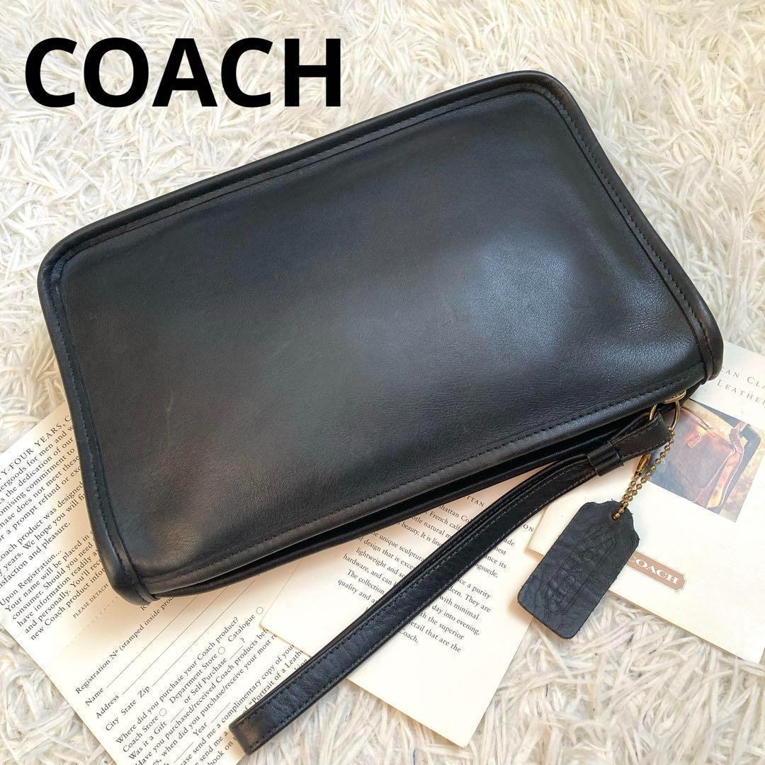 極美品 vintage coach old usa 黒 クラッチバッグ