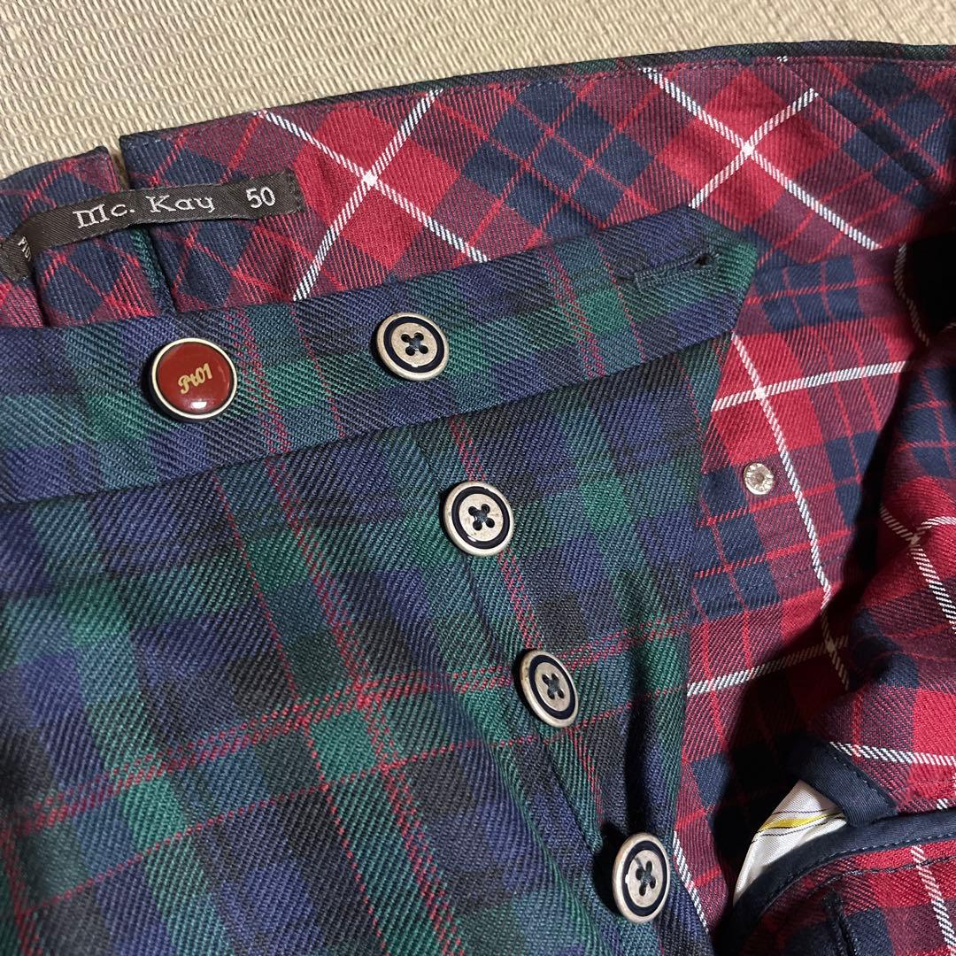 PT01 チェック柄 スラックス 50