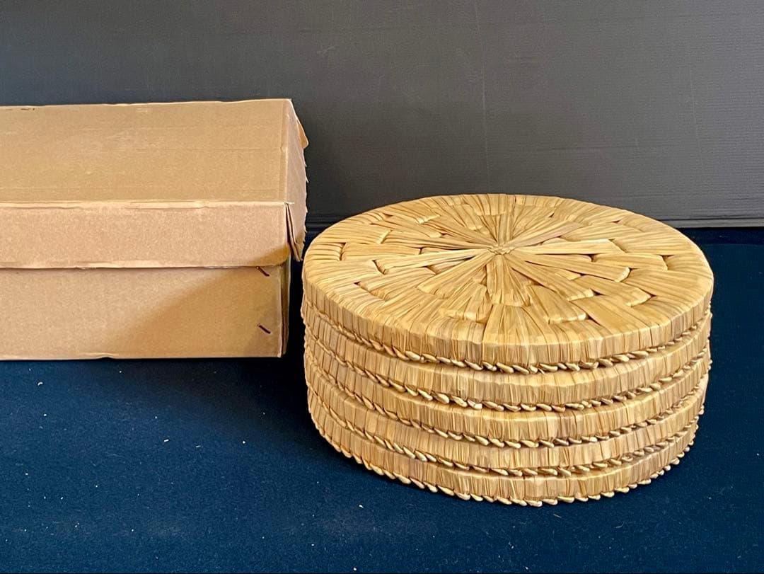 「祖」 円座 5枚 尺1寸 露地道具 茶席 紙箱 茶道具 (Ｂ)