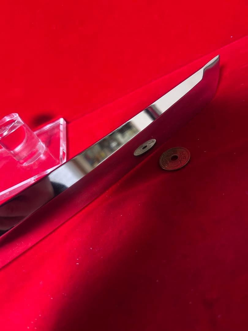 包丁　先丸型　マグロ包丁　尺三　鬼反り　鏡面仕上げ　切味抜群　箱付　未使用品