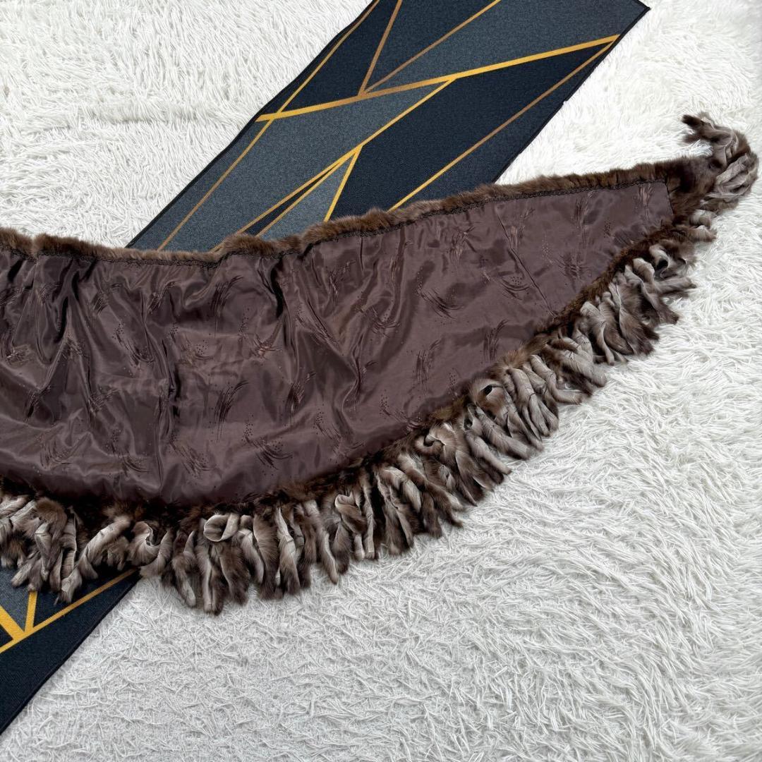 極美品 ロシアンセーブル ショール リアルファー 大判 毛並み◎なめし柔らか