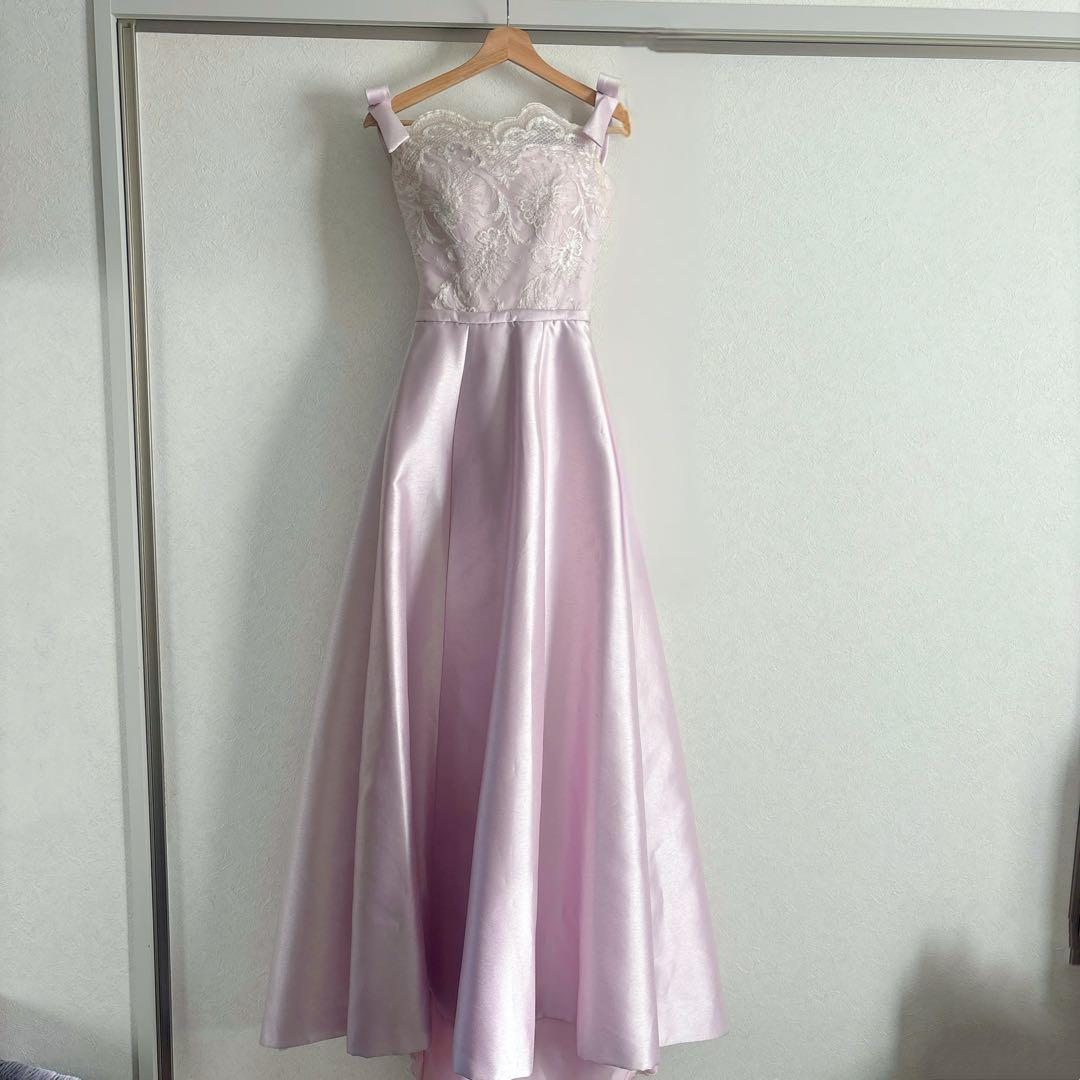 ribbon dress 9号 約Mサイズ(ウエディング結婚式発表会演奏会