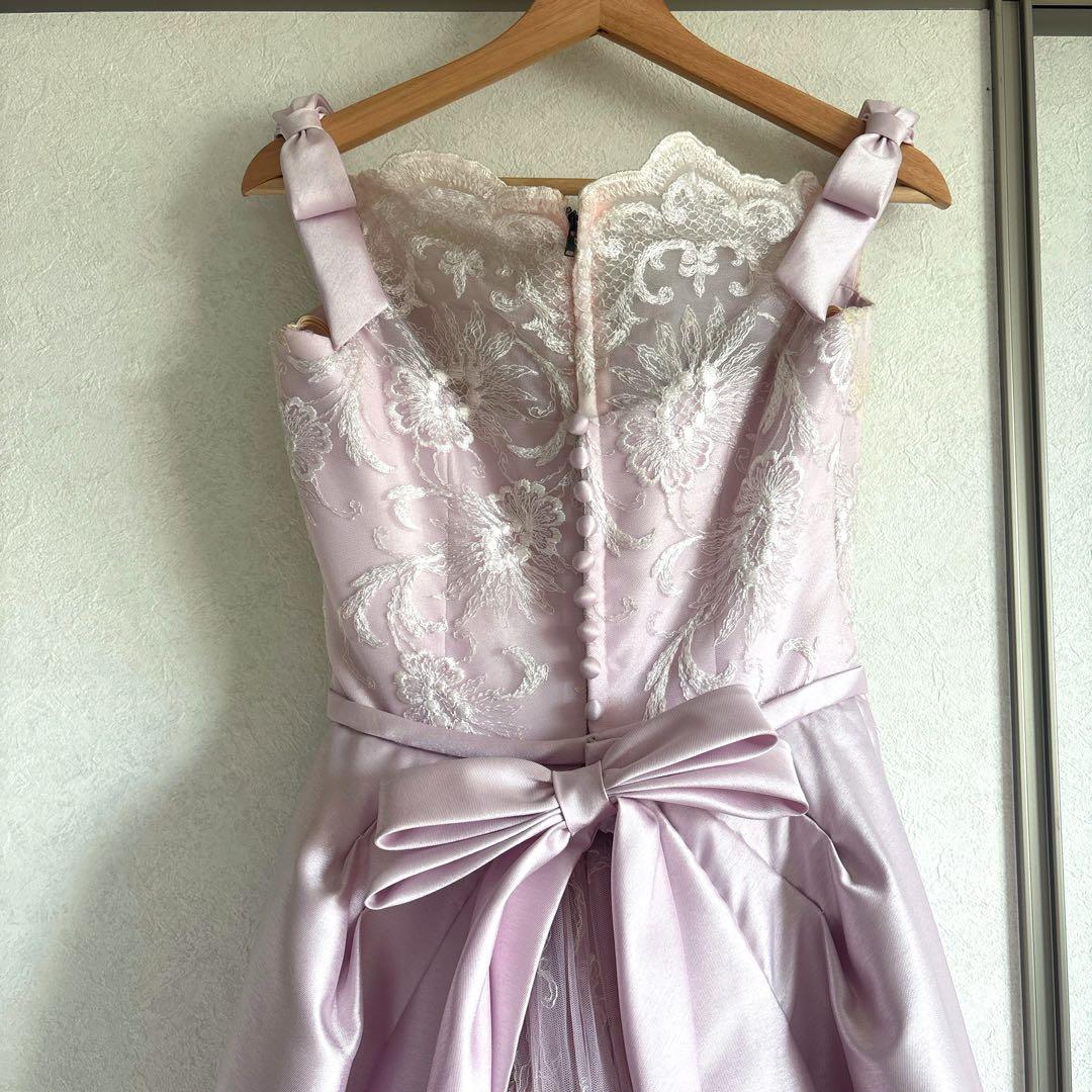 ribbon dress 9号 約Mサイズ(ウエディング結婚式発表会演奏会