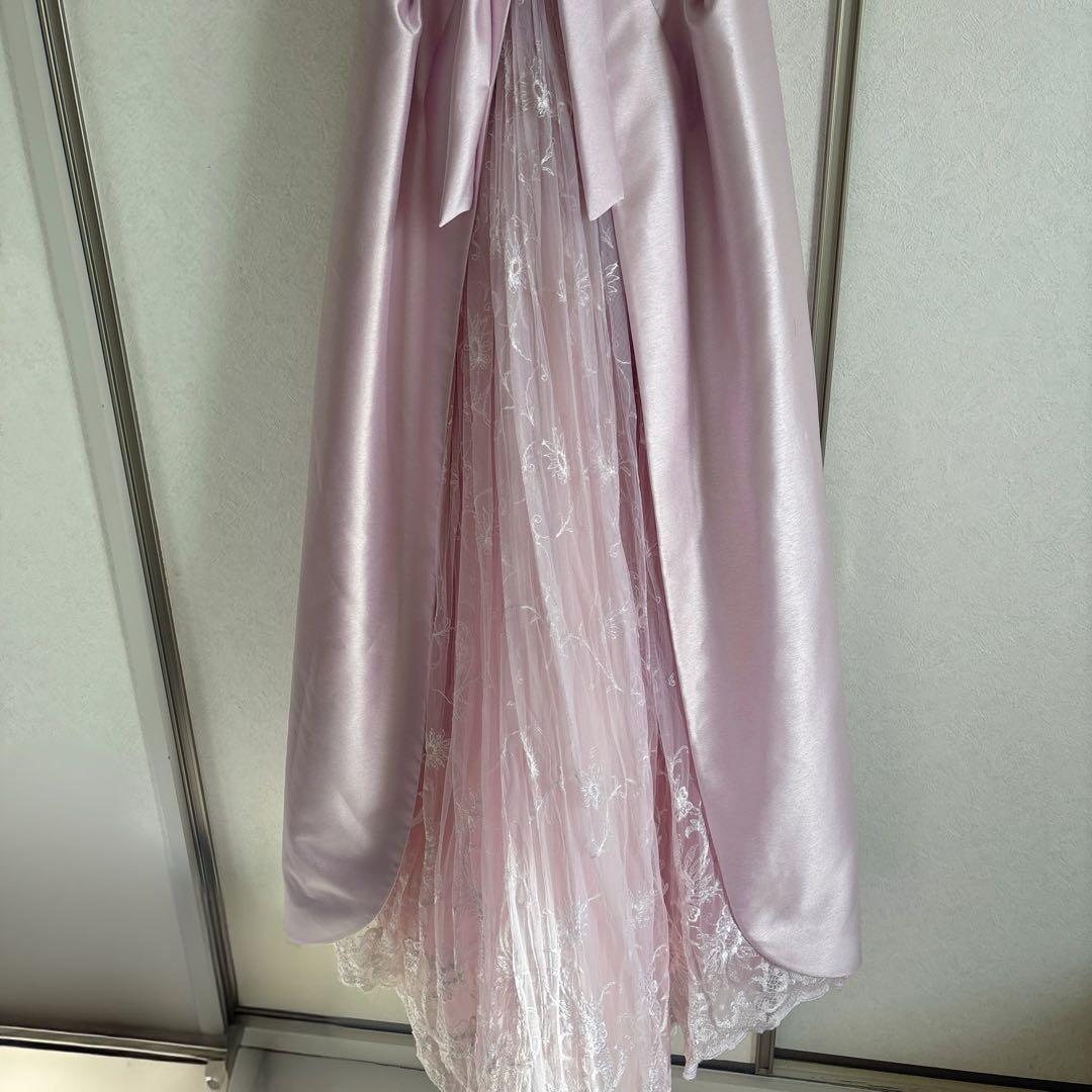 ribbon dress 9号 約Mサイズ(ウエディング結婚式発表会演奏会