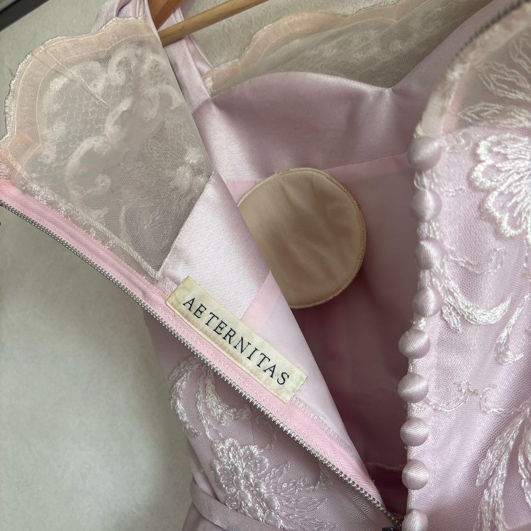 ribbon dress 9号 約Mサイズ(ウエディング結婚式発表会演奏会