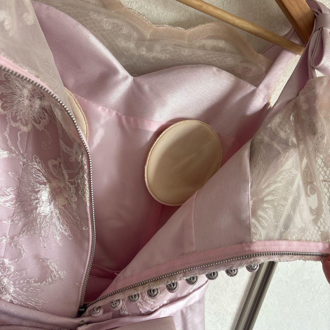 ribbon dress 9号 約Mサイズ(ウエディング結婚式発表会演奏会