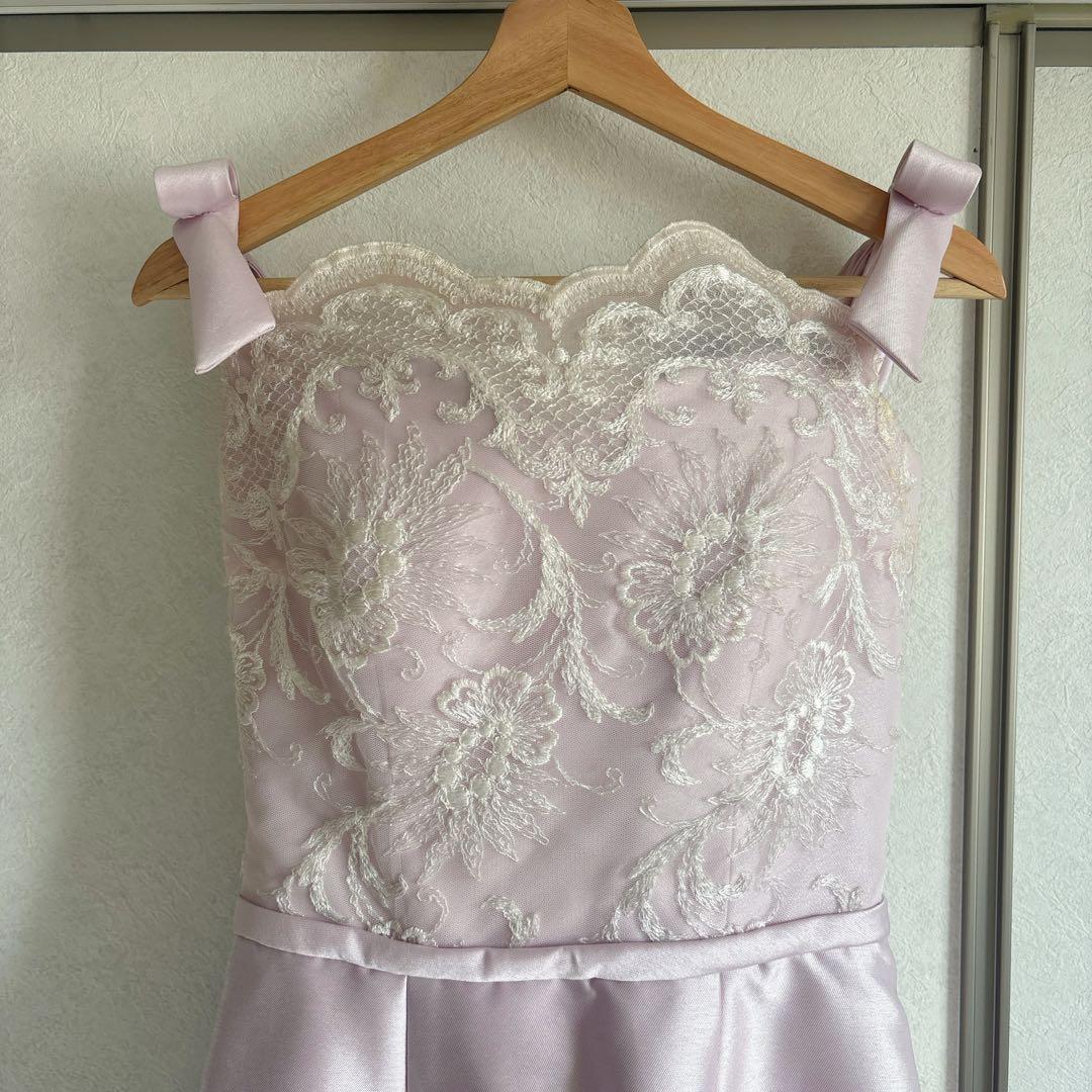 ribbon dress 9号 約Mサイズ(ウエディング結婚式発表会演奏会