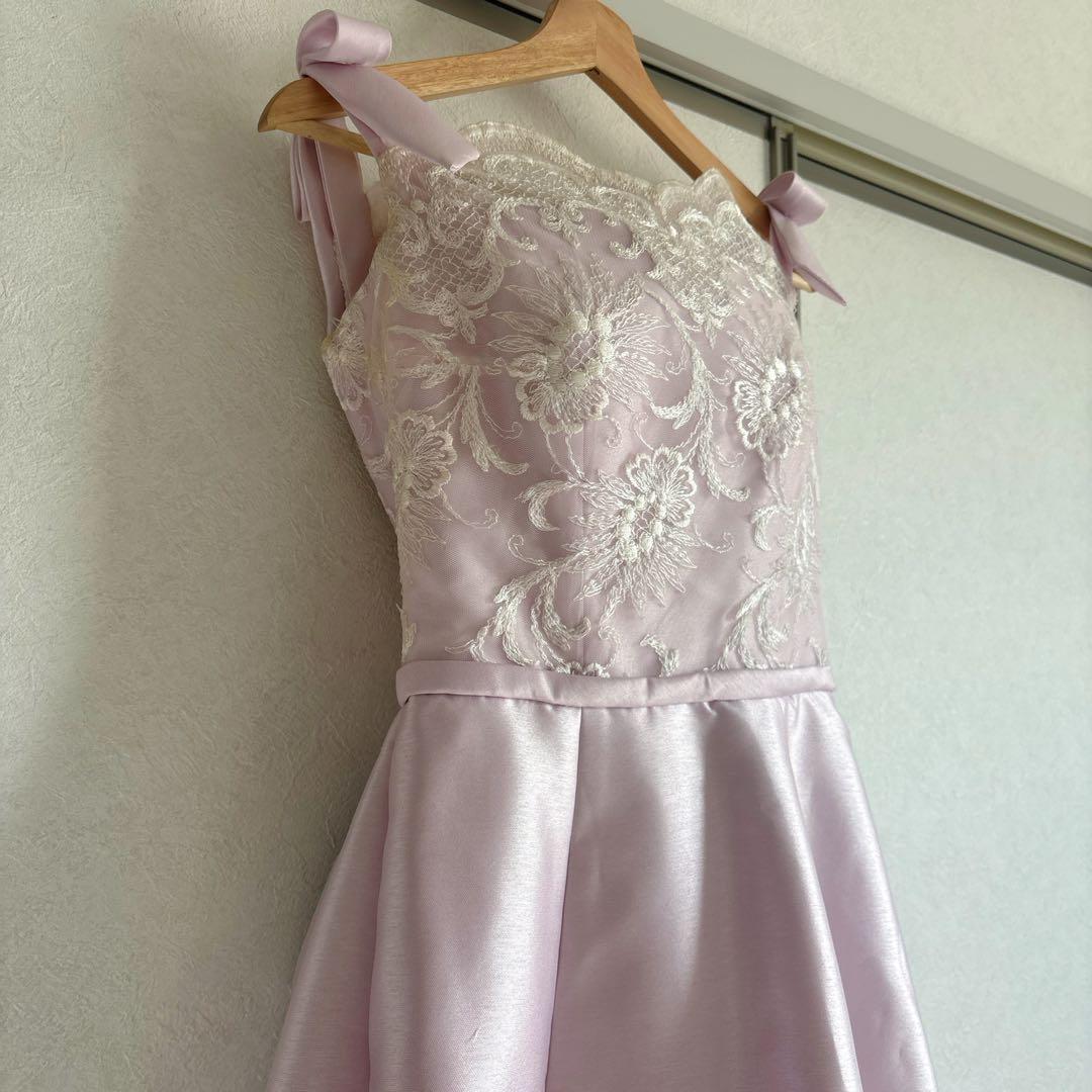 ribbon dress 9号 約Mサイズ(ウエディング結婚式発表会演奏会