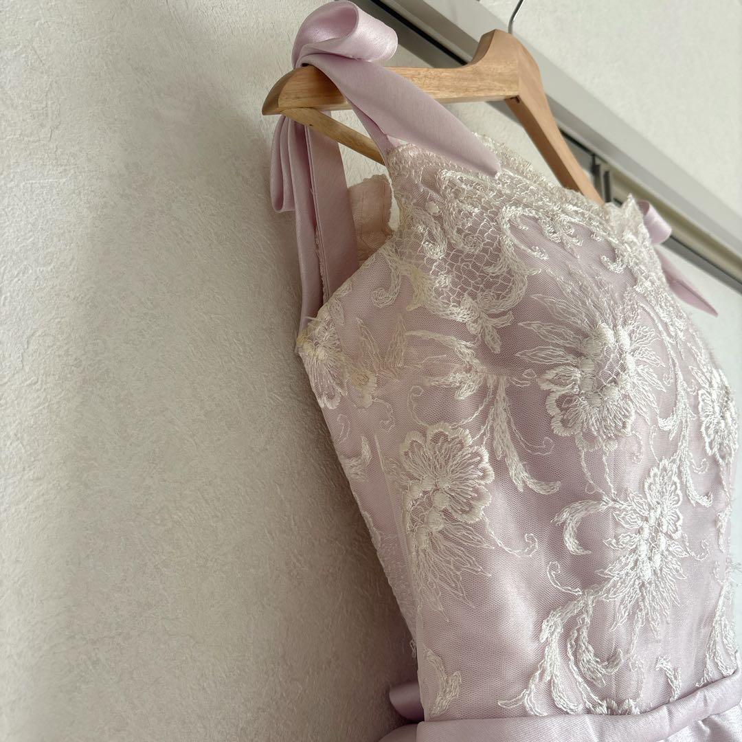 ribbon dress 9号 約Mサイズ(ウエディング結婚式発表会演奏会