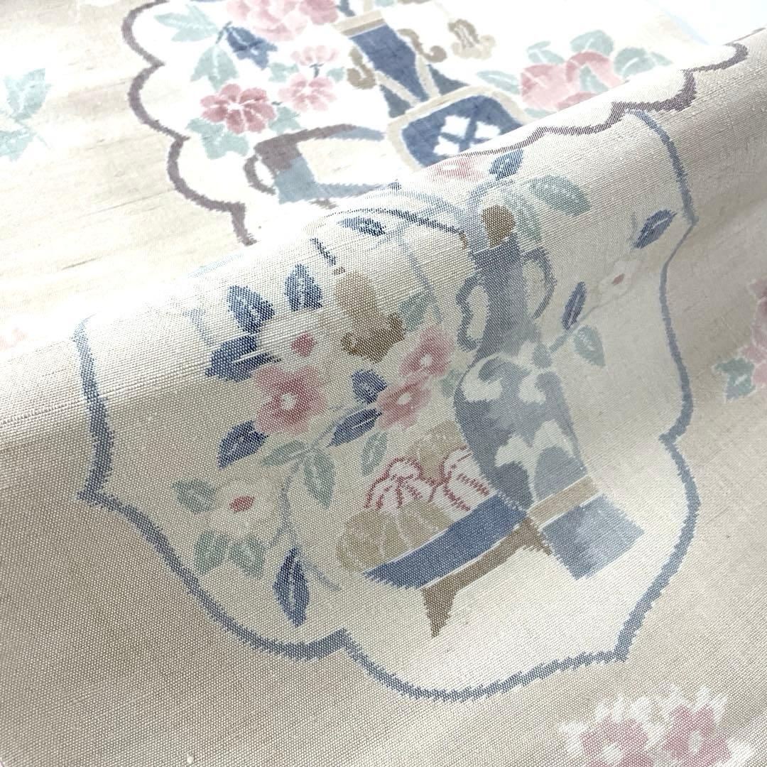 専用帯5874 4705 二点セット ●高級 正絹 小千谷紬 両面全通