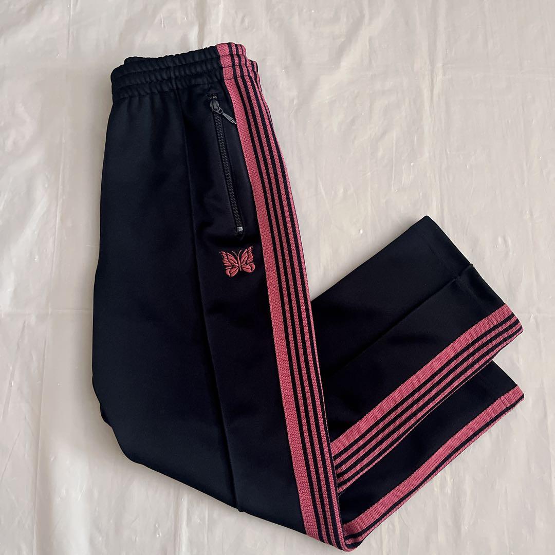 ニードルス　トラックパンツ　黒　ピンク　ナロー　needles