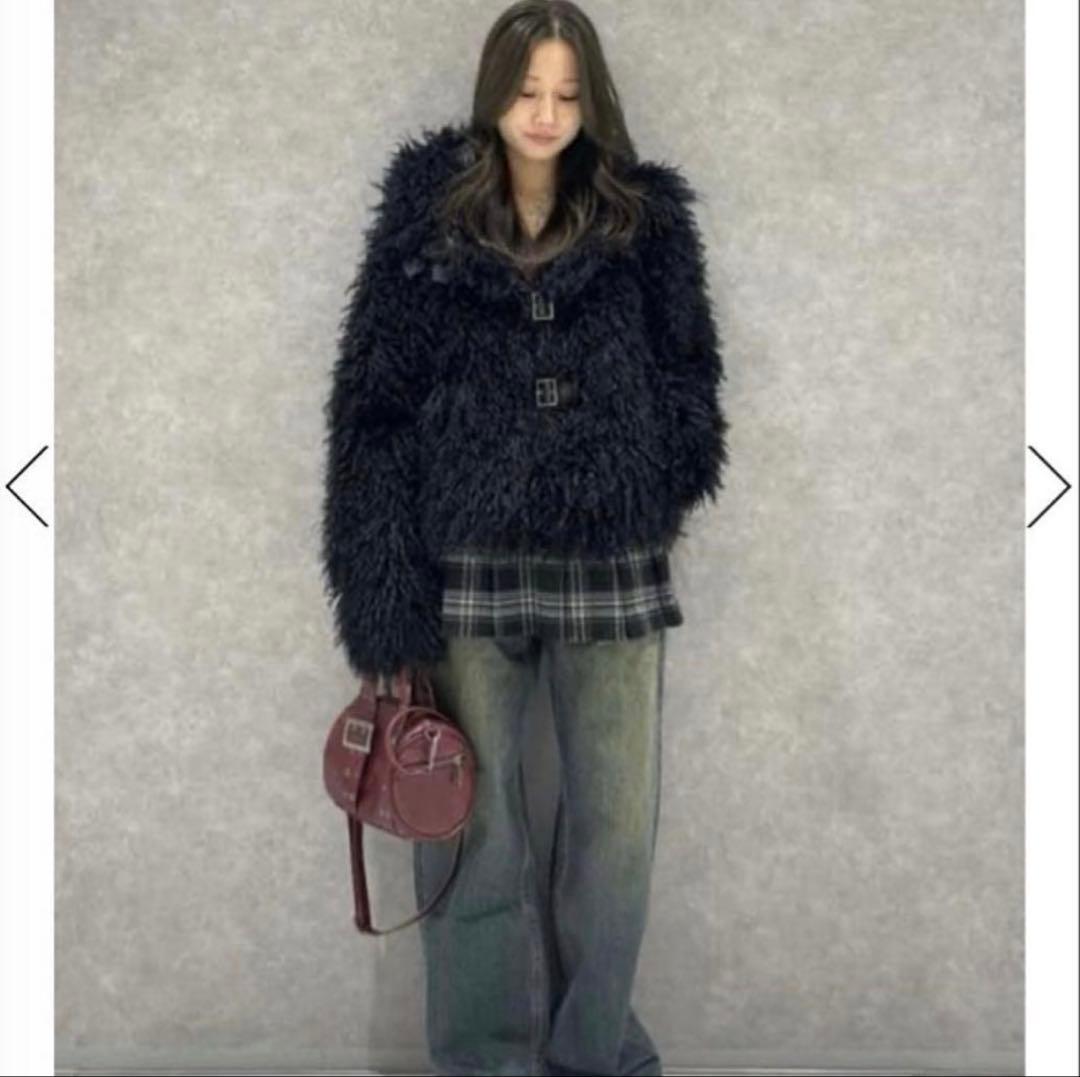 lagua gem ファー　ジャケット　ブラック ラグアジェム