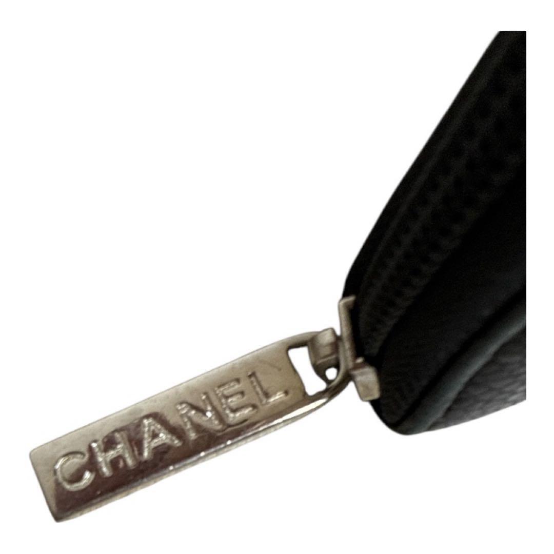 CHANEL キャビアスキン ラウンドファスナー 長財布 ブラック