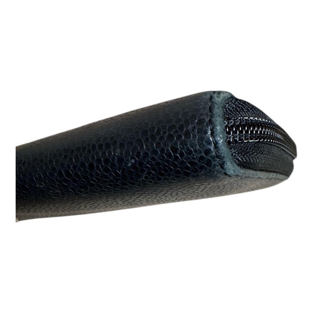 CHANEL キャビアスキン ラウンドファスナー 長財布 ブラック