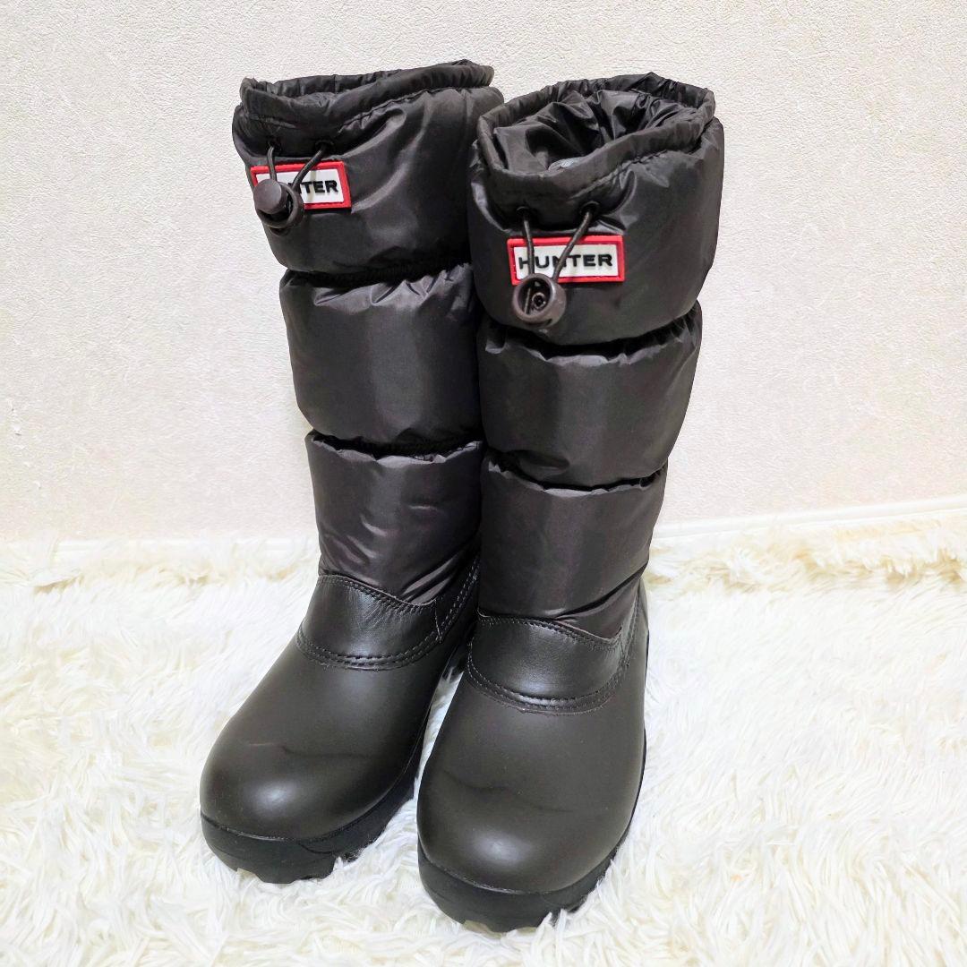美品　HUNTER　☆UK5 スノーキルトブーツ 黒　ハンター 23.5 24
