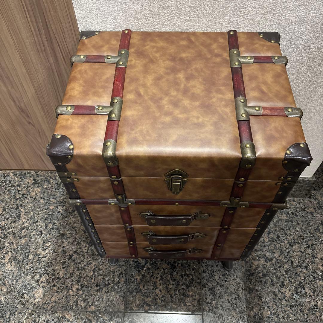 トランク型収納ボックス ブラウン