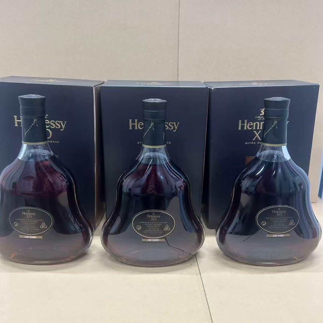 古酒 並行 Hennessy ヘネシー XO 黒キャップ 箱付き 3点セット
