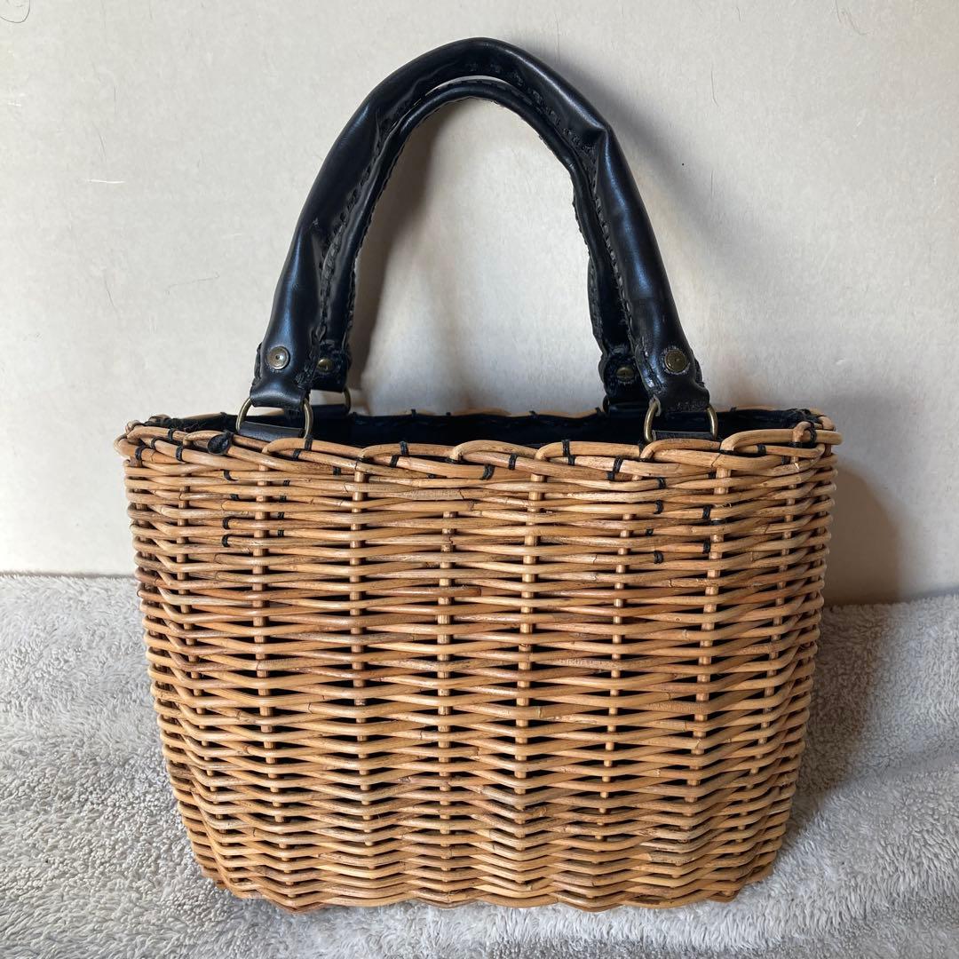 美品 ebagos エバゴス かごバッグ 新品未使用のリネンかぶせナチュラル付！