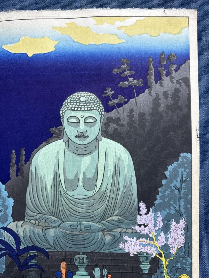 希少！奥山儀八郎 木版画 「鎌倉の大仏」残部少