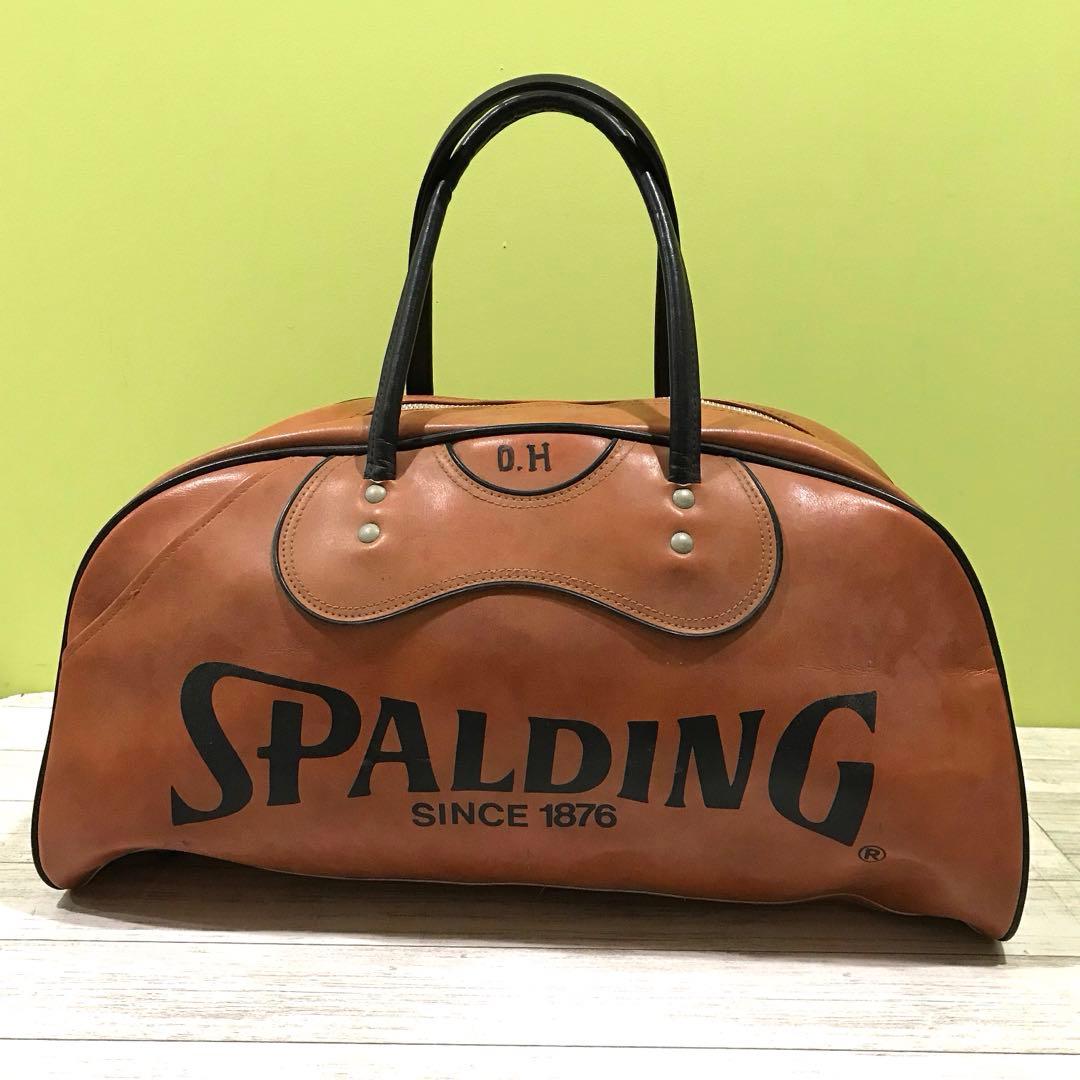 70ｓ ＳＰＡＬＤＩＮＧ レザー ボストンバッグ ヴィンテージ ブラウン 希少