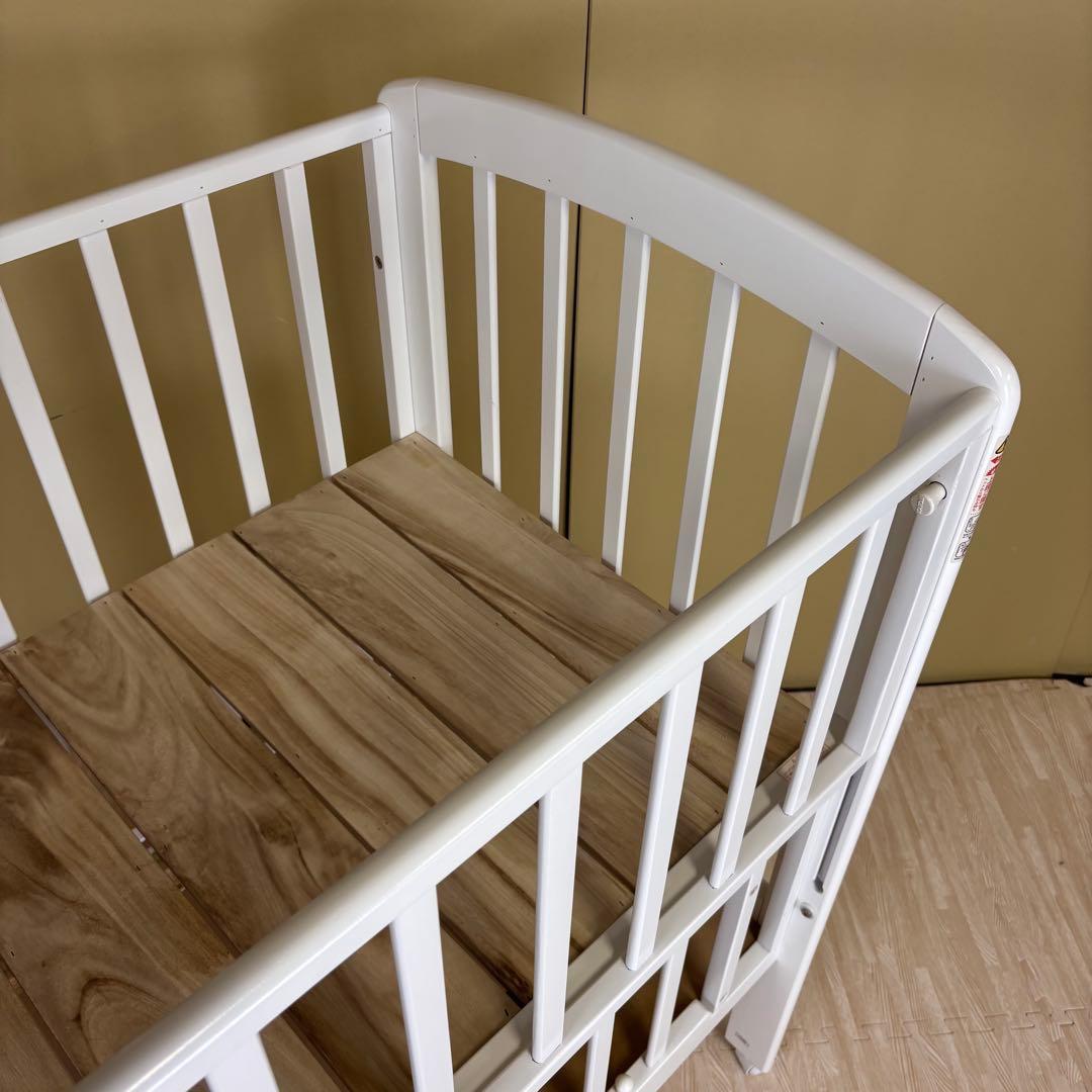 ☆除菌清掃済☆　☆極美品☆　カトージ　ハイポジションミニベッド　アーチ　ホワイト