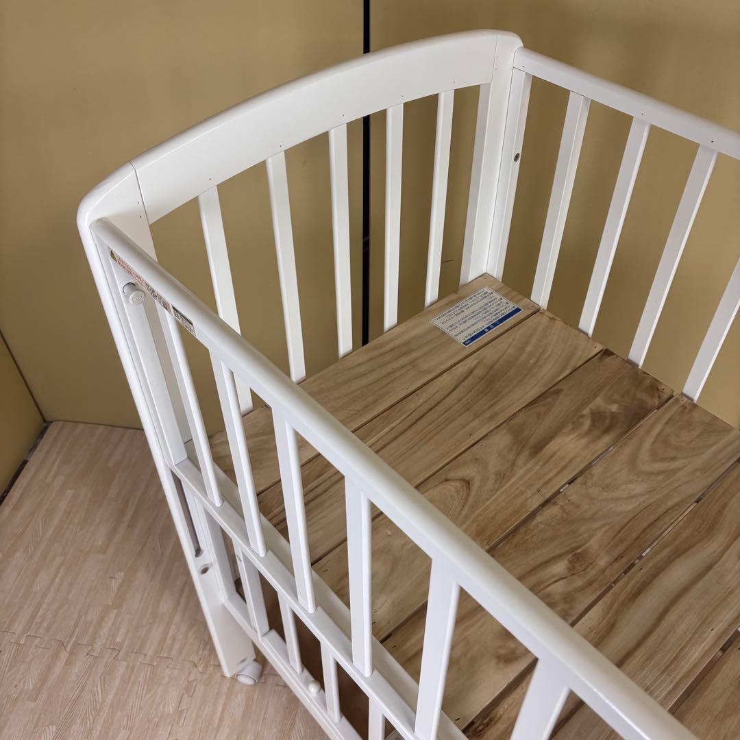 ☆除菌清掃済☆　☆極美品☆　カトージ　ハイポジションミニベッド　アーチ　ホワイト