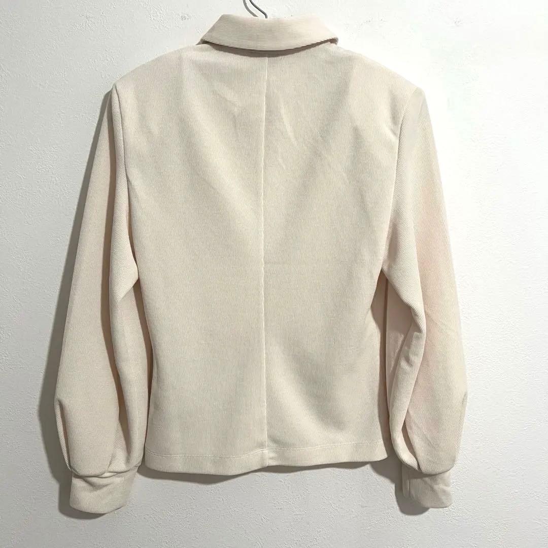 clane POWER SHOULDER POLO アイボリー 1