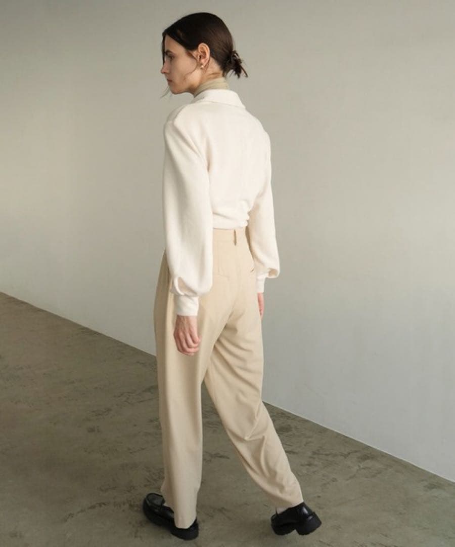 clane POWER SHOULDER POLO アイボリー 1