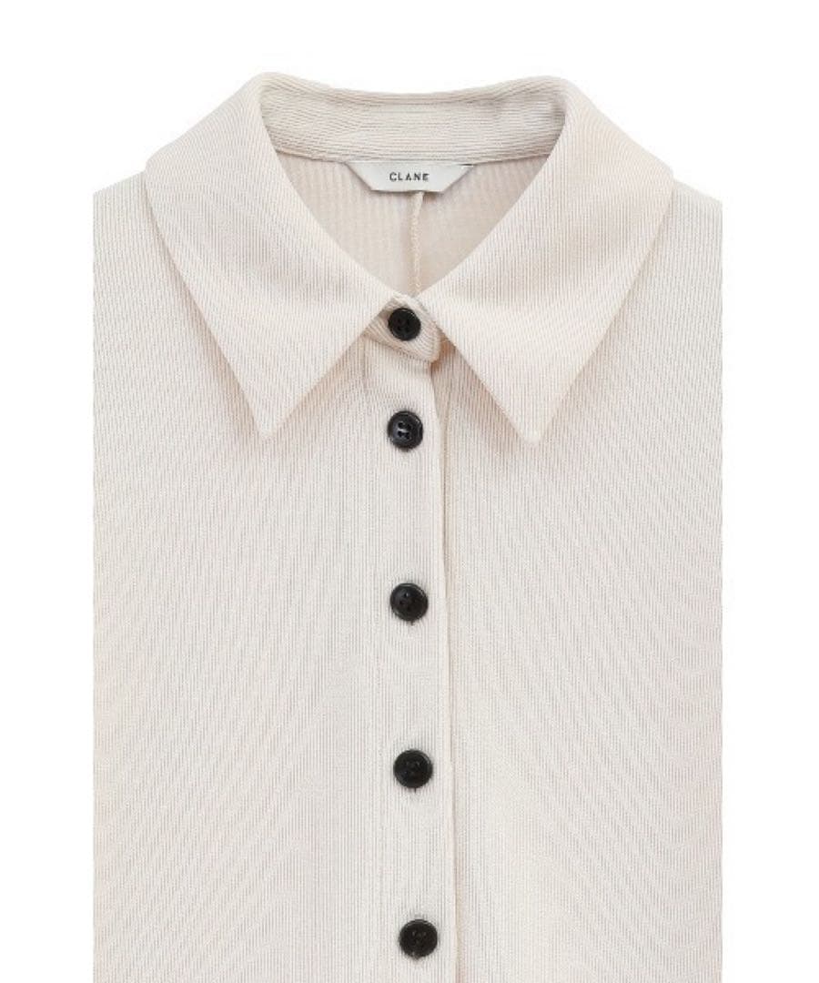 clane POWER SHOULDER POLO アイボリー 1