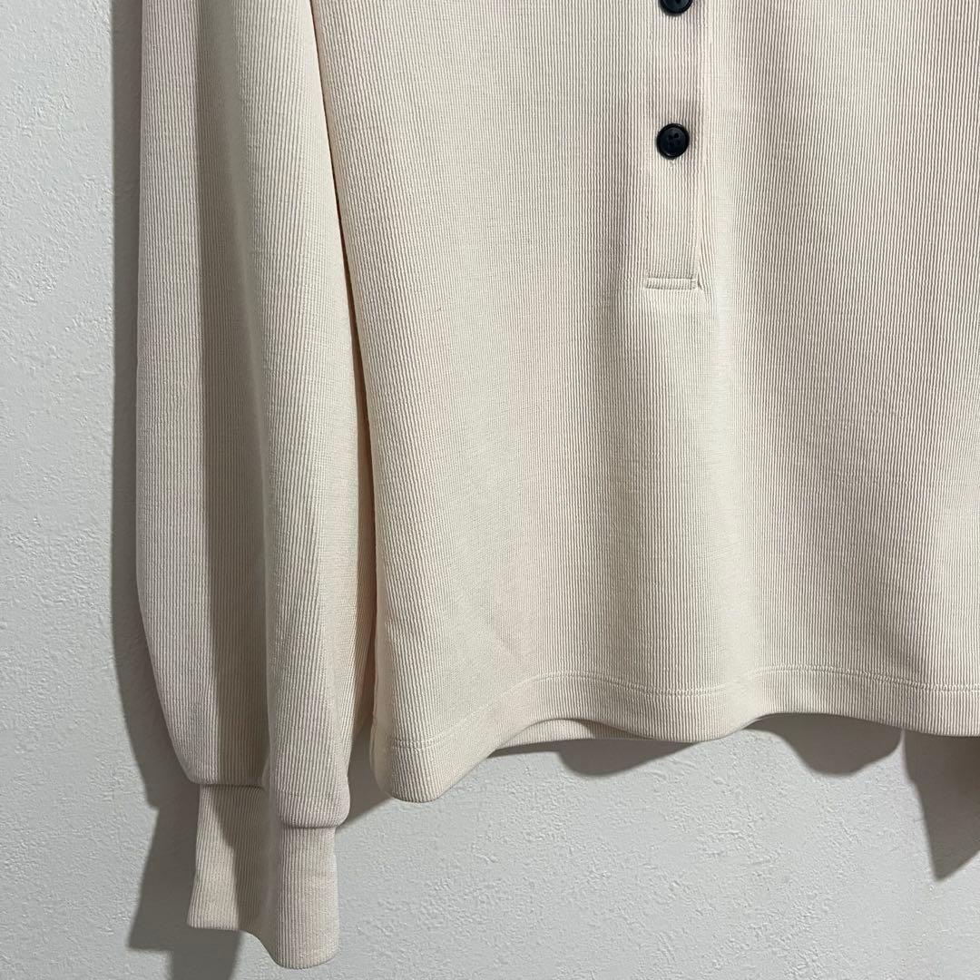 clane POWER SHOULDER POLO アイボリー 1