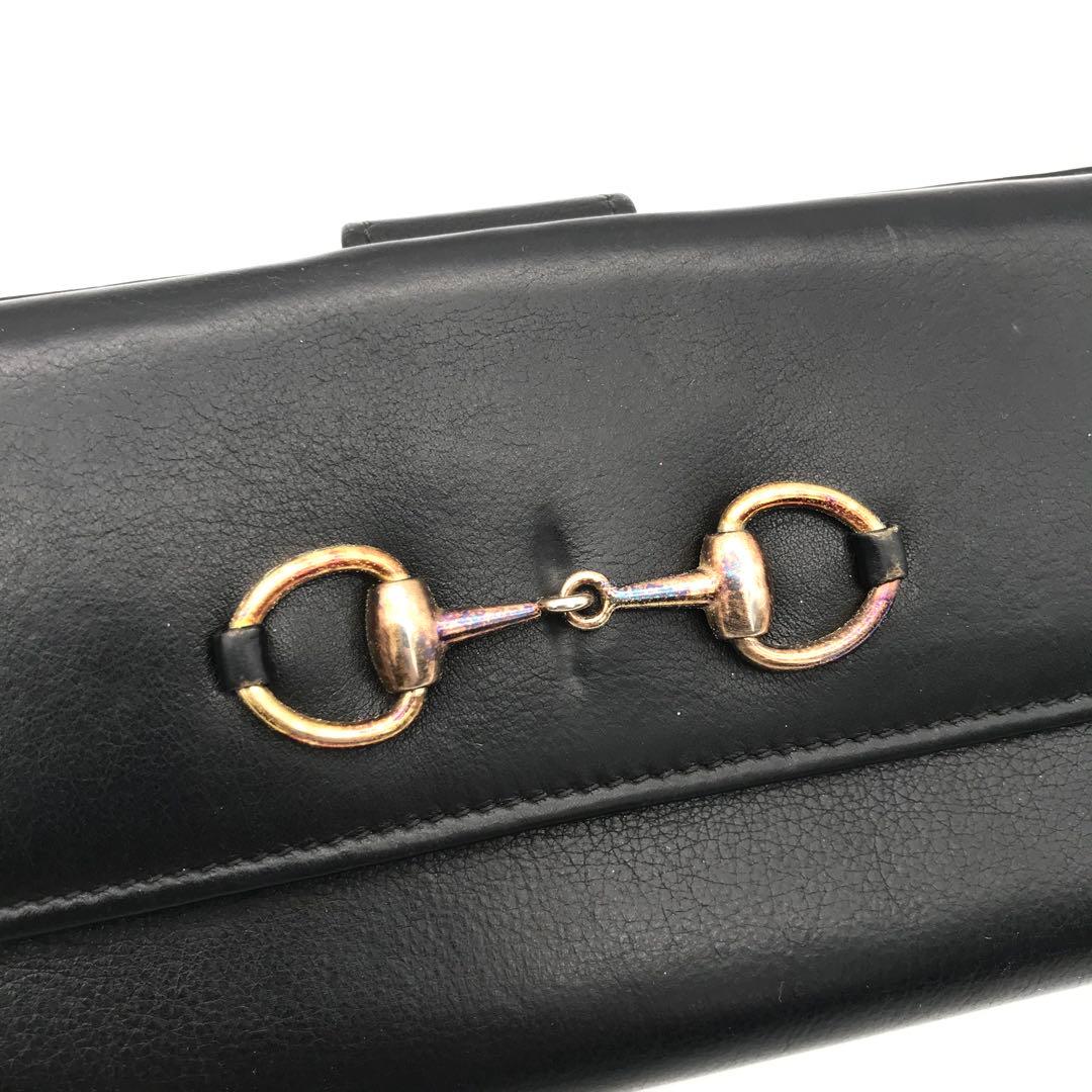 正規品　極美品　オールドグッチグッチ財布　グッチ長財布　ホースビット